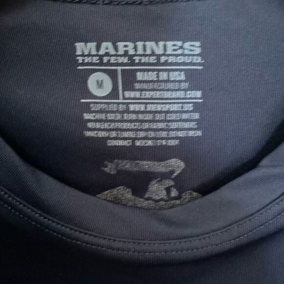 Expert Brand Shirt Marines Logo Graphic Blue White Short Sleeve Medium - Picture 3 of 8